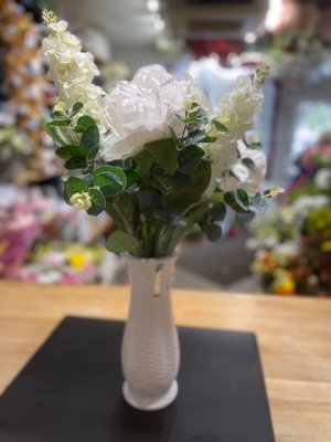 White Silk Vase